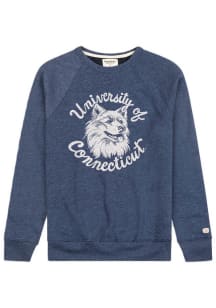 Homefield UConn Huskies Mens Navy Blue 80s Huskey Long Sleeve Fashion Sweatshirt