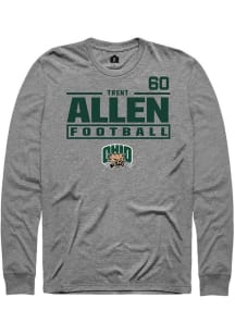 Trent Allen Ohio Bobcats Graphite Football NIL Stacked Box Long Sleeve Player T Shirt