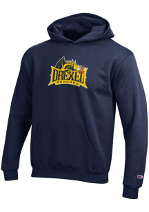 Champion Drexel Dragons Youth Navy Blue Team Logo Long Sleeve Hoodie