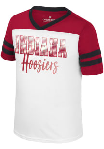 Colosseum Indiana Hoosiers Girls White Missy Short Sleeve Fashion T-Shirt
