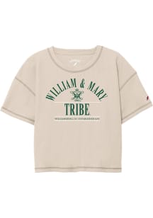 William & Mary Tribe Womens Beige Waffle Short Sleeve T-Shirt