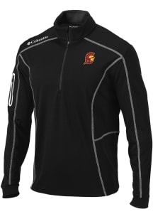 Columbia USC Trojans Mens Black Heat Seal Omni Wick Shotgun Long Sleeve Qtr Zip Pullover