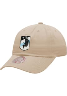 Mitchell and Ness Minnesota United FC Primary Dad Hat Adjustable Hat - Khaki
