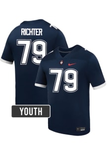 Christian Richter UConn Huskies Youth Navy Blue Nike NIL Name And Number Football Jersey