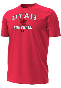 Under Armour Utah Utes Red Football Football Performance Short Sleeve T Shirt