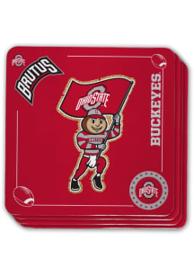 Ohio State Buckeyes 4 pack Stainless Steel Coaster - Red