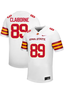 Ty Claiborne  Nike Iowa State Cyclones White NIL Name And Number Football Jersey