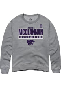 Simon McClannan K-State Wildcats Mens Graphite Football NIL Stacked Box Player Crew