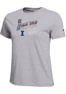 Champion Illinois Fighting Illini Womens Grey MBB Final Four 2026 Core Short Sleeve T-Shirt