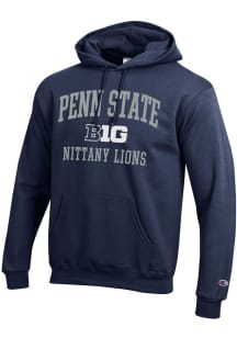 Champion Penn State Nittany Lions Mens Navy Blue Big Ten Powerblend Long Sleeve Hoodie