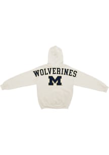 Something Inked Michigan Wolverines Mens Ivory Chenille Arch Mascot Long Sleeve Hoodie