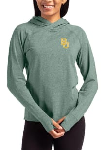 Cutter and Buck Baylor Bears Womens Green Adapt Knit Hood Hooded Sweatshirt
