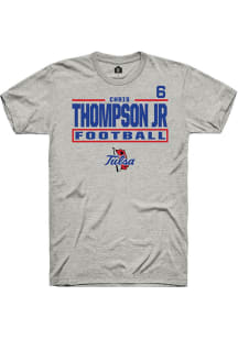 Chris Thompson Jr Tulsa Golden Hurricane Ash Football NIL Stacked Box Short Sleeve Player T Shirt
