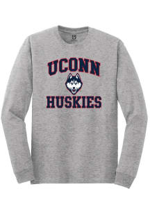 Summit Sportswear UConn Huskies Grey No 1 Neutral Long Sleeve T Shirt
