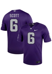Jeremy Scott  Nike TCU Horned Frogs Purple NIL Name And Number Football Jersey