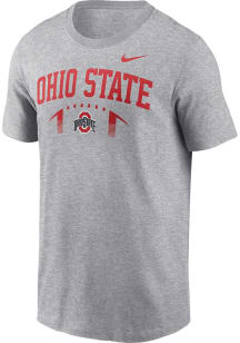 Nike Ohio State Buckeyes Grey Football Fade Short Sleeve T Shirt