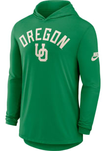 Nike Oregon Ducks Mens Green Legacy Arch Logo Long Sleeve Lightweight Hoodie