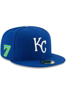 Bobby Witt Jr  New Era Kansas City Royals Mens Blue 2025 Players Weekend Side Patch 59FIFTY Fitted..