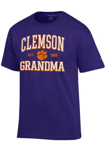 Champion Clemson Tigers Purple Est. Date Grandma Jersey Short Sleeve T Shirt