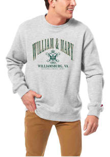William & Mary Tribe Mens Silver Essential Crew 2.0 Long Sleeve Crew Sweatshirt