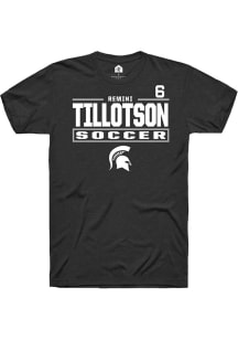 Remini Tillotson Michigan State Spartans Black NIL Stacked Box Short Sleeve Player T Shirt