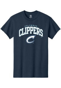 Summit Sportswear Columbus Clippers Navy Blue Arch Mascot Short Sleeve T Shirt