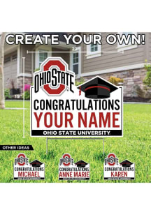 Ohio State Buckeyes Personalized Congratulations Grad Yard Sign - White