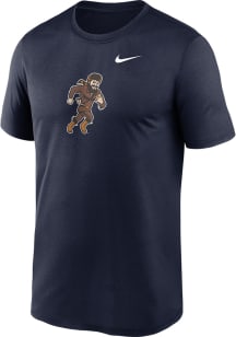 Nike West Virginia Mountaineers Navy Blue Mascot Playing Football Short Sleeve T Shirt