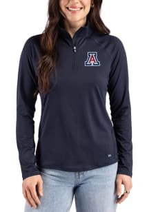 Cutter and Buck Arizona Wildcats Womens Navy Blue Prospect Eco Qtr Zip