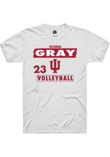 Victoria Gray Indiana Hoosiers White NIL Striped Short Sleeve Player T Shirt