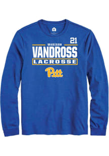 Madison Vandross Pitt Panthers Blue NIL Stacked Box Long Sleeve Player T Shirt