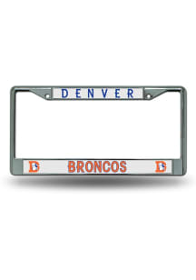 Denver Broncos Decal Chrome License Plate Frame - Silver