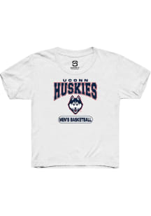 Summit Sportswear UConn Huskies Youth White Men's Basketball Short Sleeve T-Shirt