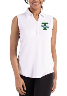 Cutter and Buck Tulane Green Wave Womens White Vault Forge Eco Polo Shirt