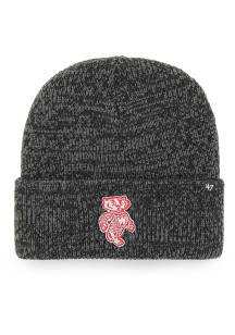 47 Wisconsin Badgers Black Brain Freeze Cuff Beanie Mens Knit Hat