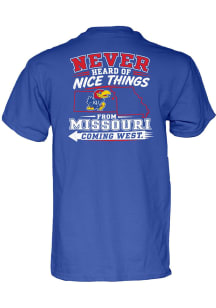 Blue 84 Kansas Jayhawks Royal Blue Coming West Short Sleeve T Shirt