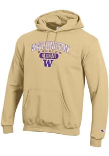 Champion Washington Huskies Mens Gold Pill Alumni Powerblend Long Sleeve Hoodie