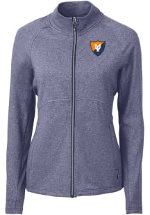 Cutter and Buck Illinois Fighting Illini Womens Navy Blue Adapt Eco Knit Light Weight Jacket