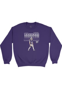 Avery Johnson K-State Wildcats Mens Purple Football NIL Caricature Player Crew