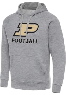Antigua Purdue Boilermakers Mens Grey Heather Football Victory Long Sleeve Hoodie