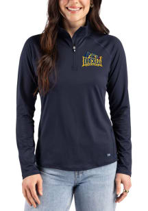 Cutter and Buck Drexel Dragons Womens Navy Blue Prospect Eco Qtr Zip