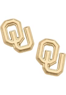 Oklahoma Sooners Matte Stud Womens Earrings
