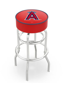 Los Angeles Angels Double-Ring Swivel Pub Stool - Silver