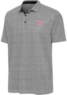 Antigua Oklahoma Sooners Mens Black Intersect Blocked Short Sleeve Polo