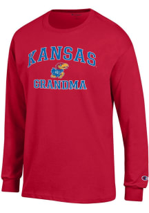 Champion Kansas Jayhawks Crimson Grandma Jersey Long Sleeve T Shirt
