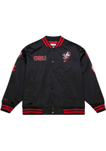 Mitchell and Ness Ohio State Buckeyes Mens Black Double Clutch Medium Weight Jacket