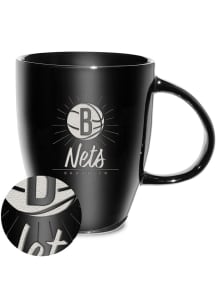 Brooklyn Nets Sunburst Ceramic Lustre Ceramic Mug - Black
