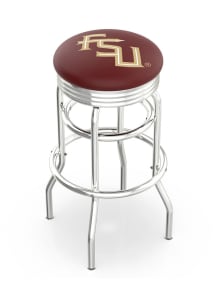 Florida State Seminoles Script Double-Ring Swivel Chrome Pub Stool - Black
