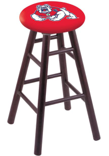 Fresno State Bulldogs Round Cushion Oak Pub Stool - Brown