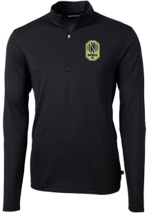 Cutter and Buck Nashville SC Mens Black Virtue Eco Pique Long Sleeve Qtr Zip Pullover